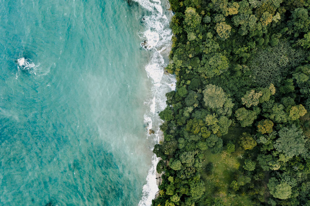 A top view shot of a beautiful island in Costa Rica, USA - Fotó, kép