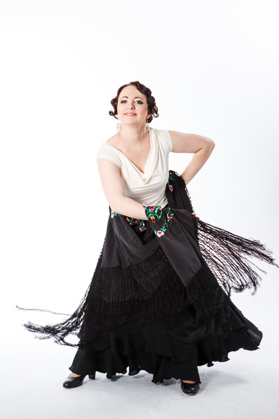 női spanyol flamenco táncos - Fotó, kép