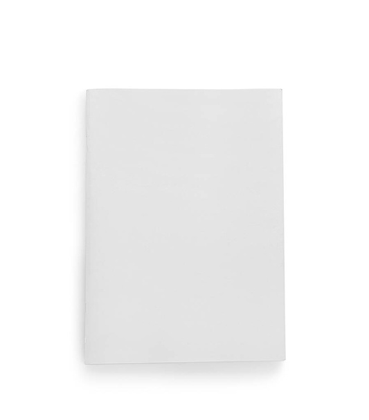 Blanko-Magazin auf weißem Hintergrund, Draufsicht - Foto, Bild