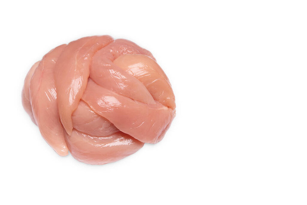 Friss csirke belső filé közeli felvétele izolált háttér mellett.Csirkehús közelsége.Egészséges csirke mini belső mell filé . - Fotó, kép