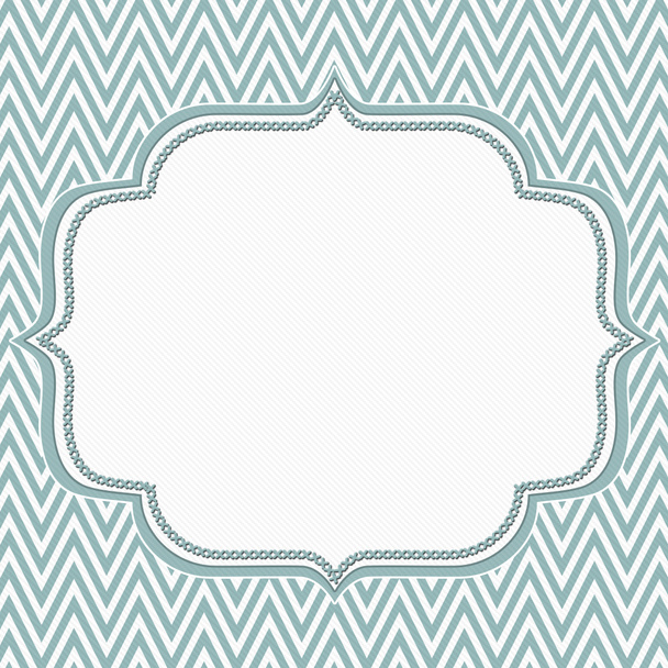 blauwe en witte chevron zigzag frame achtergrond - Foto, afbeelding