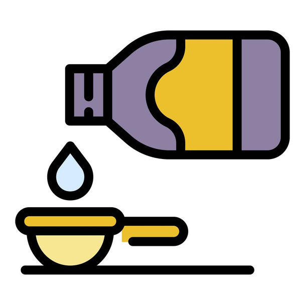 Glass syrup bottle icon color outline vector - Wektor, obraz