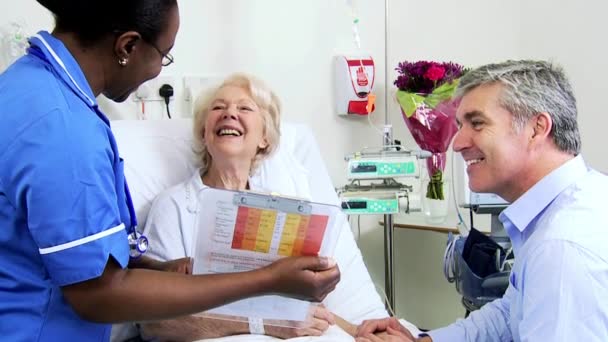 devam eden yaşlı hasta ziyaret oğlu gösterilen hemşireler - Video, Çekim