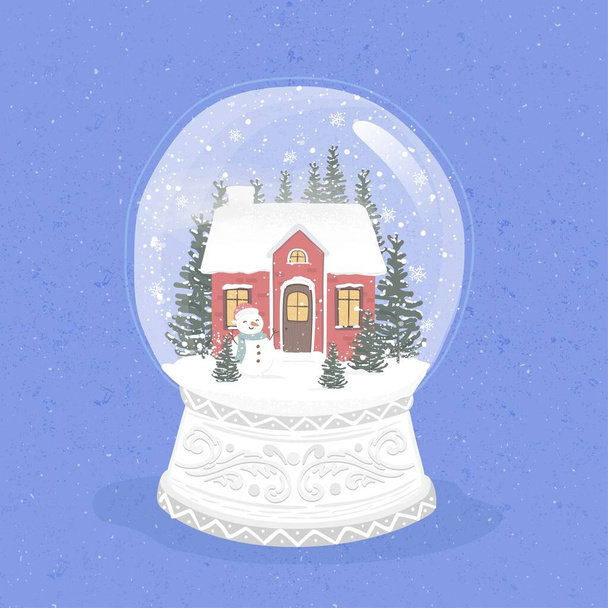 vintage Boże Narodzenie kula śnieżna kula wektor projekt ilustracja - Wektor, obraz