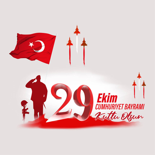 illustration vectorielle pour la fête de l'indépendance de la Turquie-29 octobre - Vecteur, image