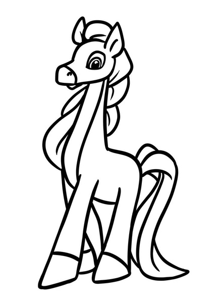 Horse pony girl character illustration cartoon coloring - Foto, afbeelding
