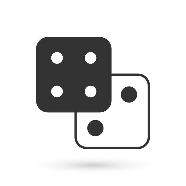 Grey Game dice icon isolated on white background. Casino gambling.  Vector - ベクター画像