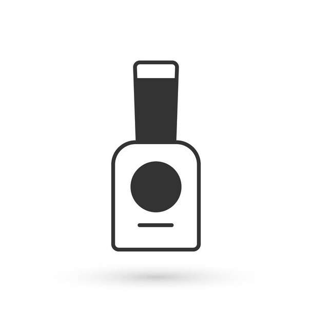 Серый Бутылка значок лака для ногтей изолированы на белом фоне. Вектор - Вектор,изображение