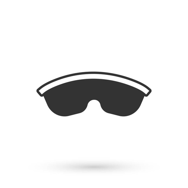 Óculos de óculos de segurança cinza ícone isolado no fundo branco. Vetor - Vetor, Imagem