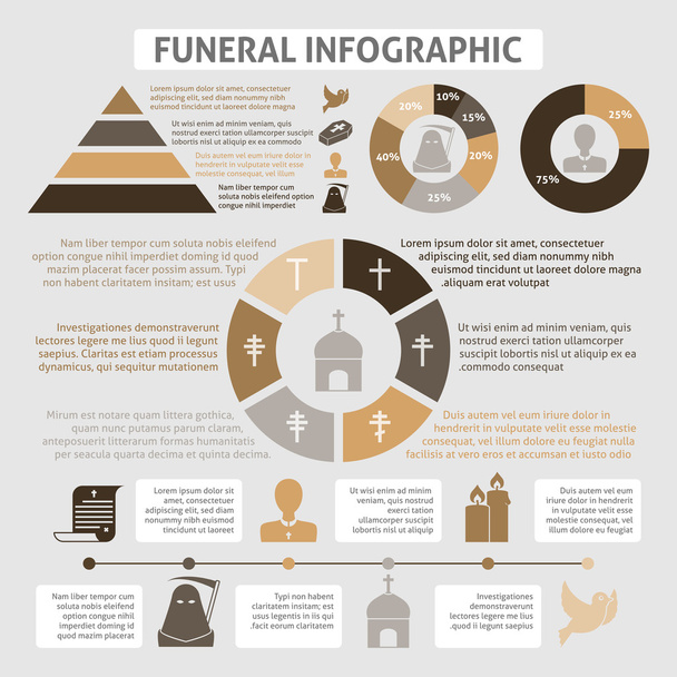 葬儀のインフォ グラフィック - ベクター画像