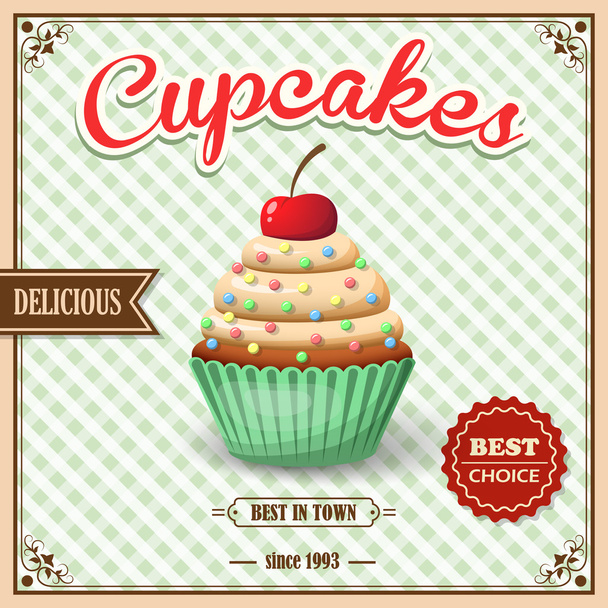 Cartel de la cafetería Cupcake
 - Vector, Imagen
