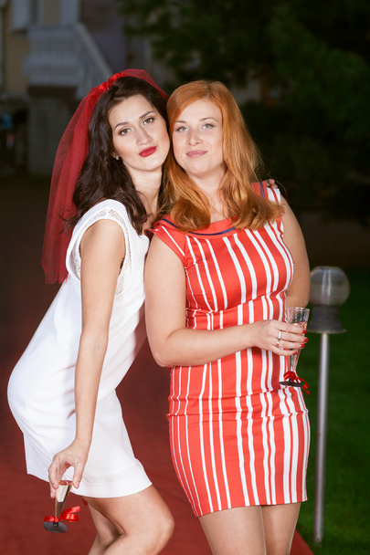 Hen party: white and red - Valokuva, kuva