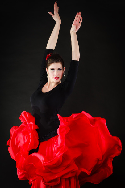 Spanish girl  dancing flamenco - Foto, imagen
