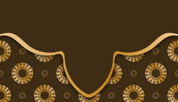 Brown background with vintage gold pattern and place under your text - Vector, Image