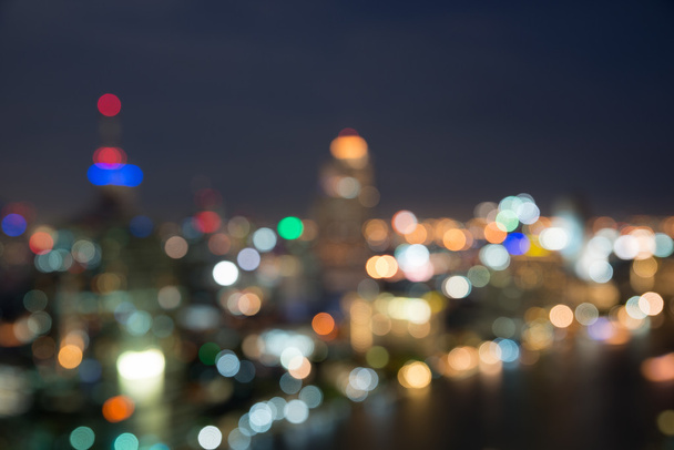 panoráma města Bangkok v soumraku čas, rozmazané Foto bokeh - Fotografie, Obrázek