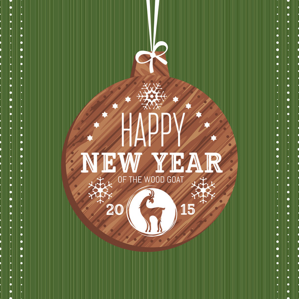 New year greeting card with goat - Vector, Image