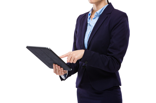 Бізнес-леді використання цифрового планшета
 - Фото, зображення