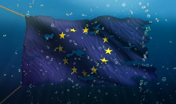 Europa unter Wasser Seeflagge - Foto, Bild