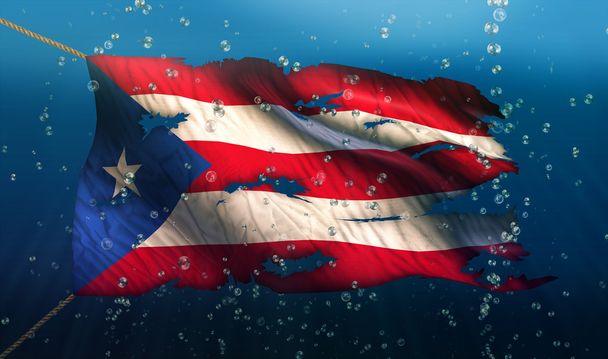 Puerto Rico Under Water Flag - Photo, Image