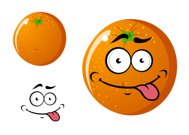 Feliz caricatura sonriente naranja fruta
 - Vector, imagen