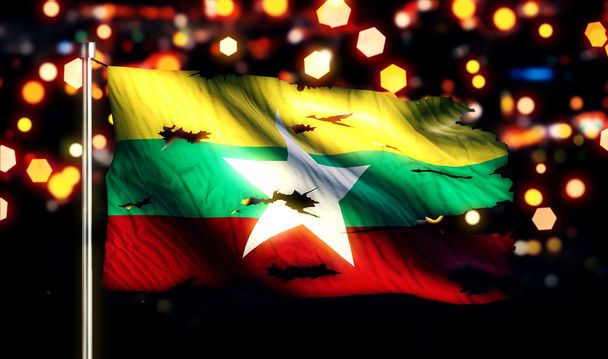 MYANMAR Kansallinen lippu
 - Valokuva, kuva