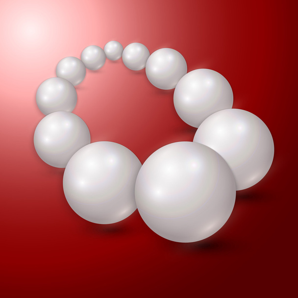 Vector illustration of  pearl string on red background - Wektor, obraz