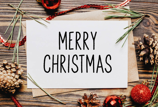 Merry christmas and merry new year concept notebook with text Merry Christmas - Photo, image