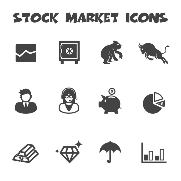 akciový trh ikony - Vektor, obrázek