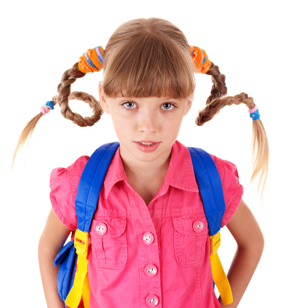 School girl with backpack. - Fotó, kép