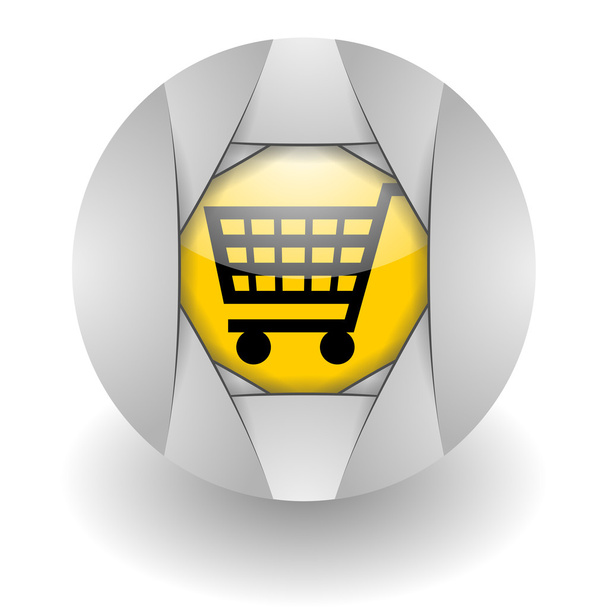 gráfico de compras ícone de aço brilhante
 - Foto, Imagem