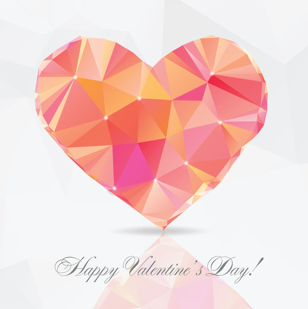 Polygon Heart - vector illustration - Vector, imagen