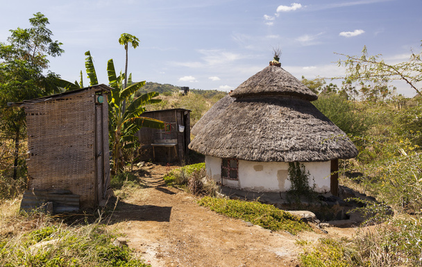 traditionele Ethiopische huis. Karat konso. Ethiopië. - Foto, afbeelding