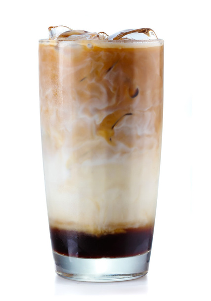 Glass of iced coffee isolated on white - Valokuva, kuva