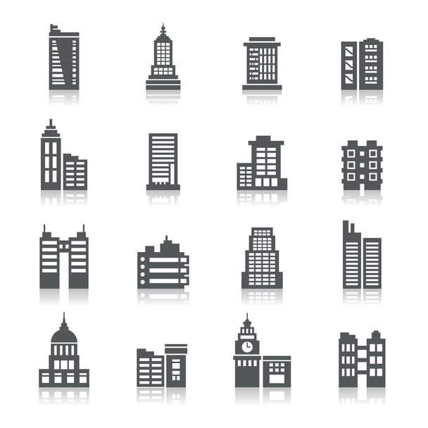 Иконы зданий
 - Вектор,изображение