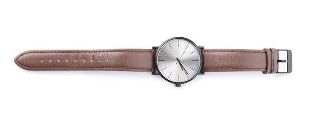 Relógio de pulso masculino elegante no fundo branco - Foto, Imagem