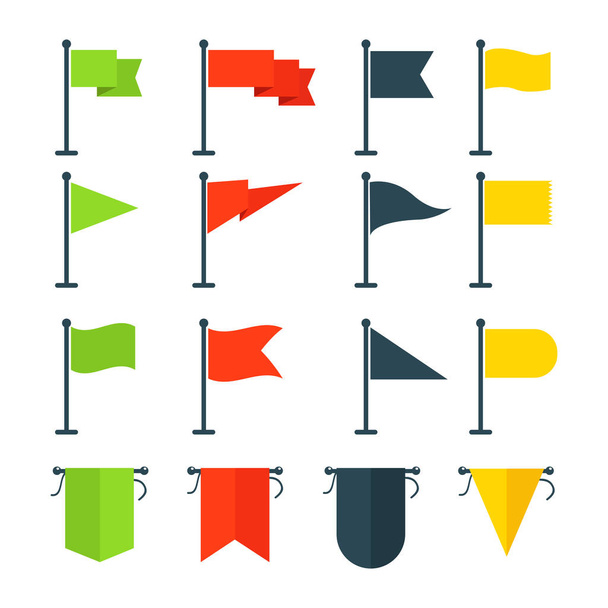アイコンのセット様々なフラグの色の図形 - ベクター画像