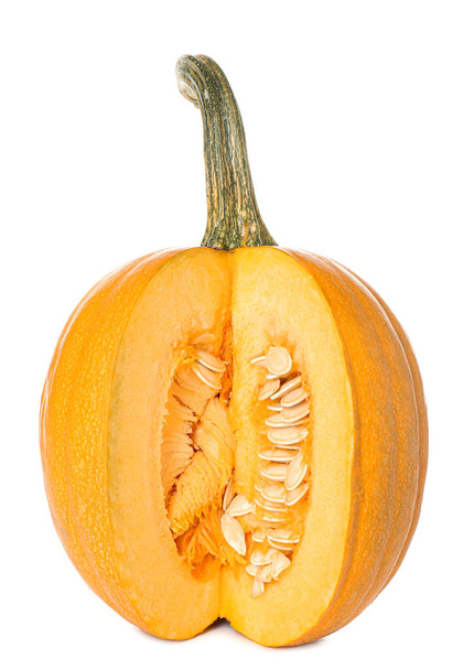 Ripe pumpkin on white background - Photo, Image