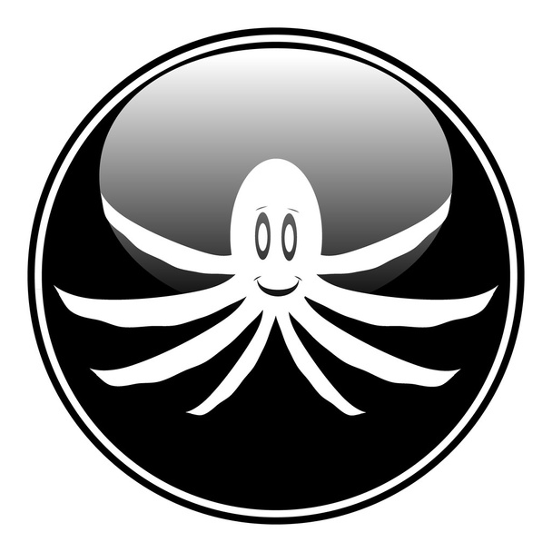 Octopus button - Vector, afbeelding