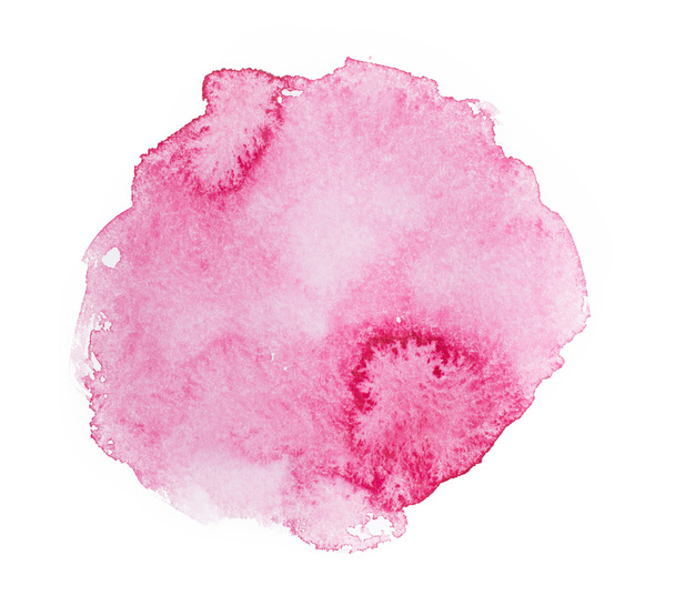 abstraktní akvarel aquarelle ručně kreslenou umění růžové barvy na bílém pozadí - Fotografie, Obrázek