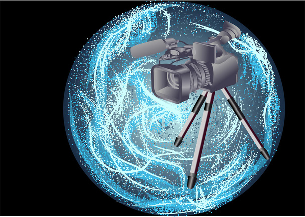 camcorder on abstract background - Vector, Image