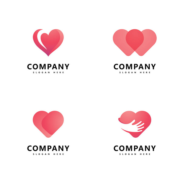 Heart logo template  Love logo icon vector design - Vektor, Bild