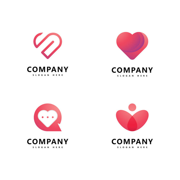 Heart logo template  Love logo icon vector design - Vector, afbeelding