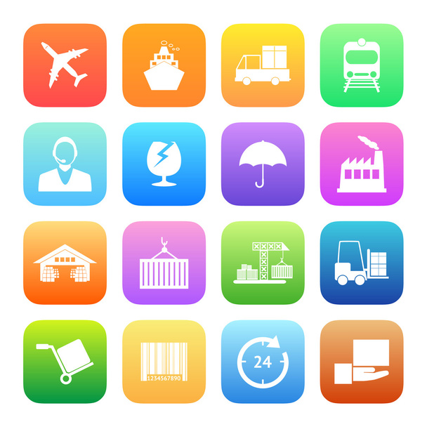 Colorful Logistics icons - Vector, Image