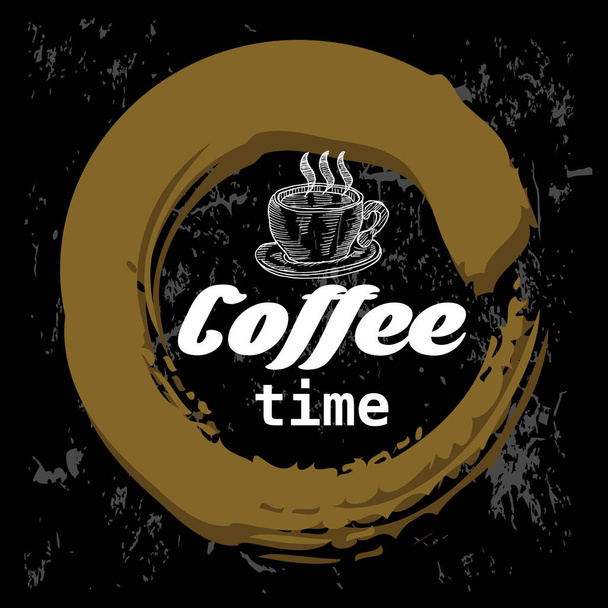 Koffie Tijd, schets en illustratie - Vector, afbeelding