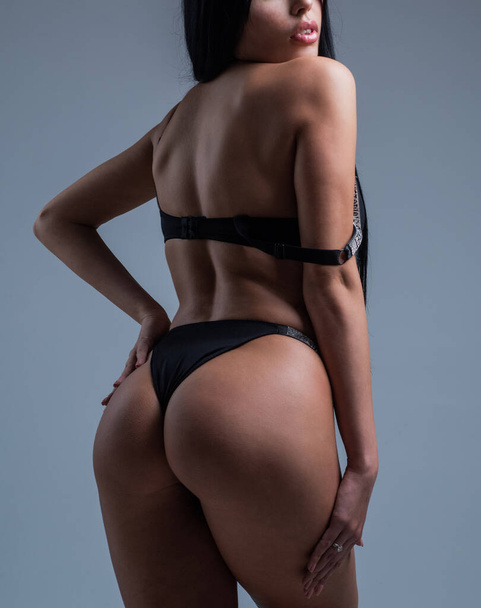 sexy woman with perfect body ass and skin in erotic lingerie, skincare - Fotografie, Obrázek