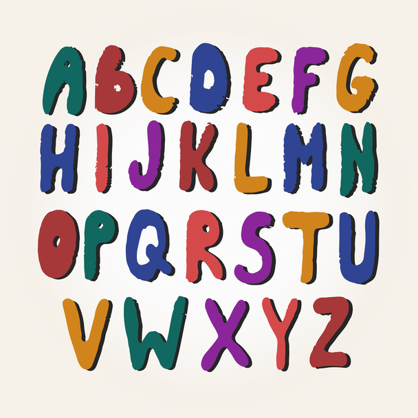 Colorful alphabet letters with shadow. - Vector, Imagen