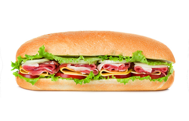 sandwich geïsoleerd op witte achtergrond - Foto, afbeelding