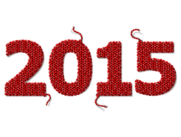 Año Nuevo 2015 de tejido de punto aislado sobre fondo blanco
 - Vector, Imagen