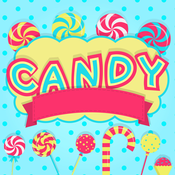 slovo "candy" zdobené - Vektor, obrázek