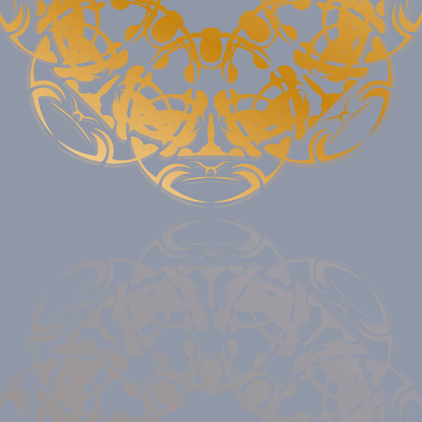 Greyscale card with vintage gold pattern for your design. - Vektör, Görsel